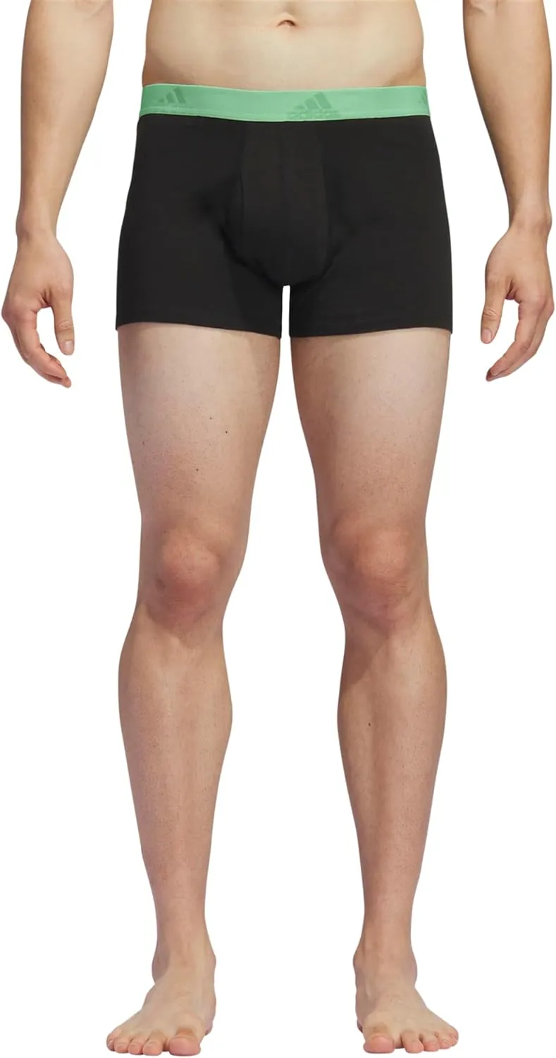 adidas Men's Performance Stretch Cotton Trunk Underwear (3-Pack) Designed for Active Comfort and All Day Wear
