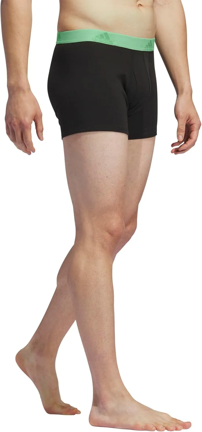 adidas Men's Performance Stretch Cotton Trunk Underwear (3-Pack) Designed for Active Comfort and All Day Wear