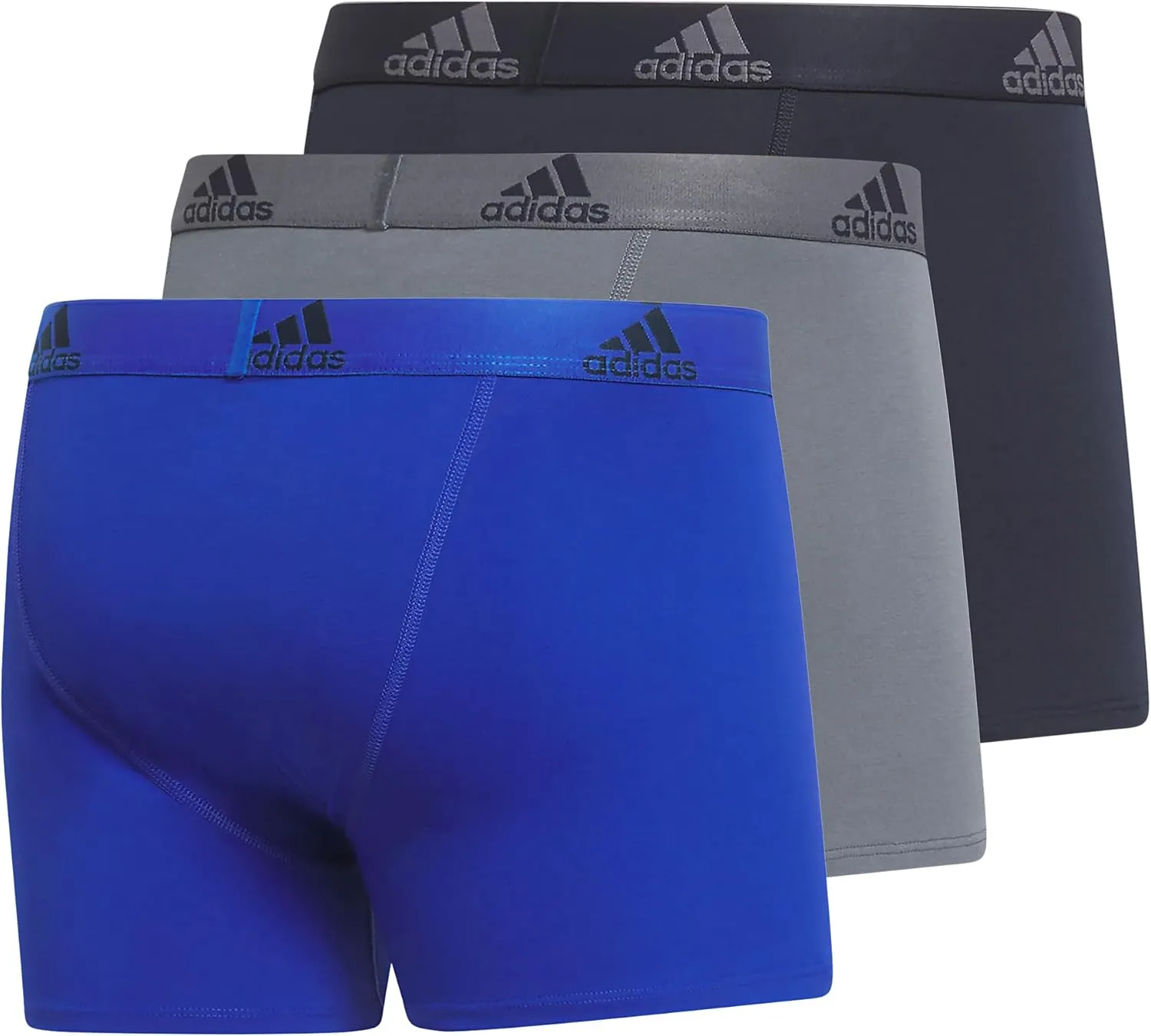 adidas Men's Performance Stretch Cotton Trunk Underwear (3-Pack) Designed for Active Comfort and All Day Wear