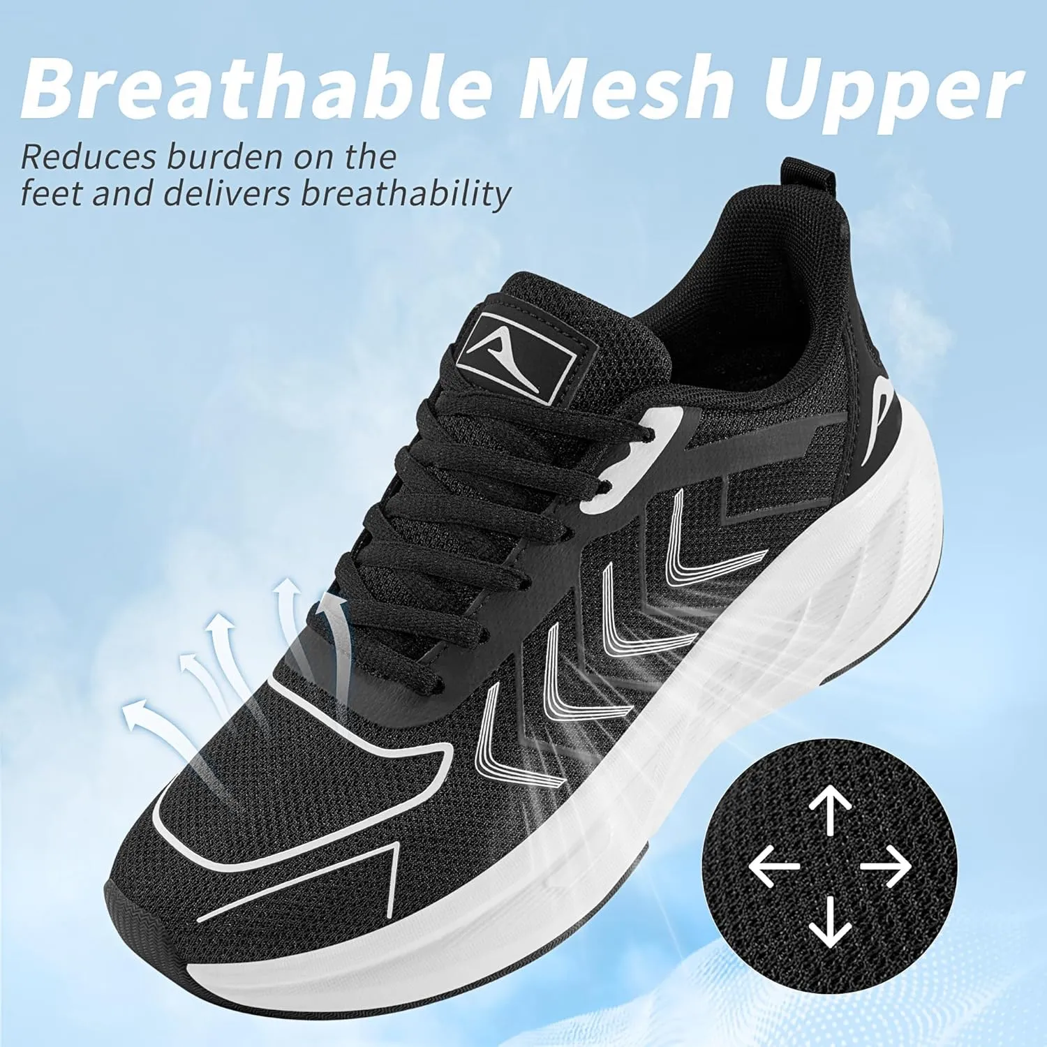 HARENCE Women's Fashion Walking Sneakers: Comfortable Breathable Non Slip Athletic Running Shoes for Gym Workout Cross Training Tennis