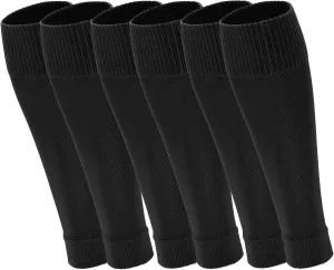 Ultrafun 3 Pairs Leg Sleeves Pre-Cut Soccer Sleeves Compatible with Grip Socks Shin Guards Sleeves for Soccer Football